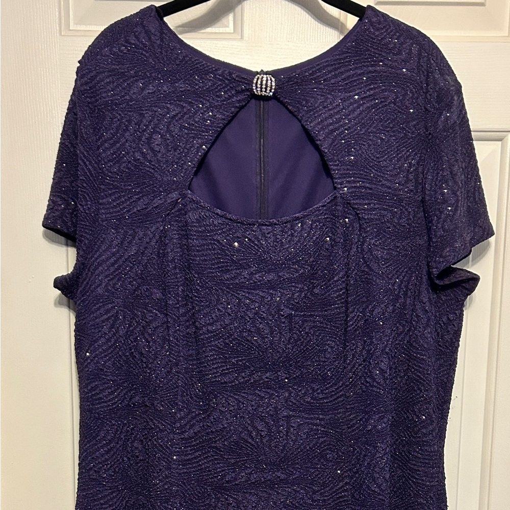 London Times Shimmering Purple Mini Dress